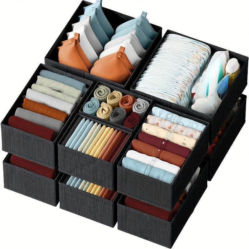 Set of 6 Non-Woven Fabric Clothes Drawer Organizer Bins - and Bedroom Dresser Storage for s Clothing - Hand Washable Professional Organizer for Closet and Dresser, Clothes Organizer Storage