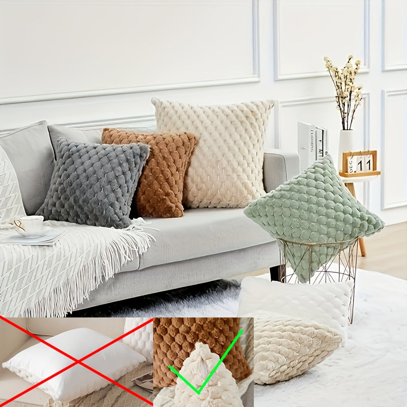 Yaertun Black Friday/Christmas 2-pack, Super Soft And Comfortable Decorative Pillow Cover, Silky Plush Luxury Cushion Cover, Double-sided Full Surround 18*18/20*20in, Artificial Rabbit Fur Pillow Cover, Warm, Soft And Skin-fr