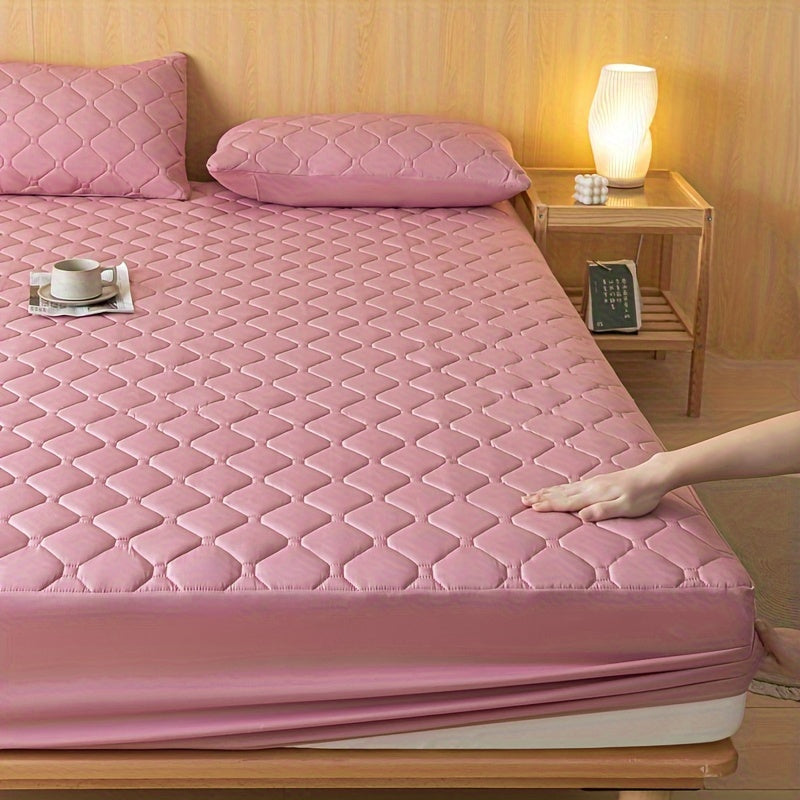 [Waterproof Mattress Protector] Waterproof Mattress Protector | 1pc Embossed Design, Quiet Fitted Sheet, Thickened Cover - Single Size 11.8" High, Multi-Size for Twin/Full XL/King Beds - Excludes Pillowcases & Insert