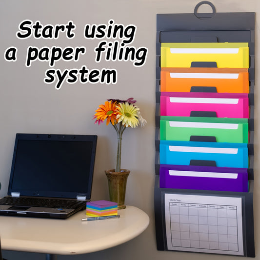 [6 Pockets Wall Organizer] 1pc Stackable 6 Pockets A4 Envelope Size Wall Organizer | School Office Home File Storage Folder, Monday to Sunday Planner