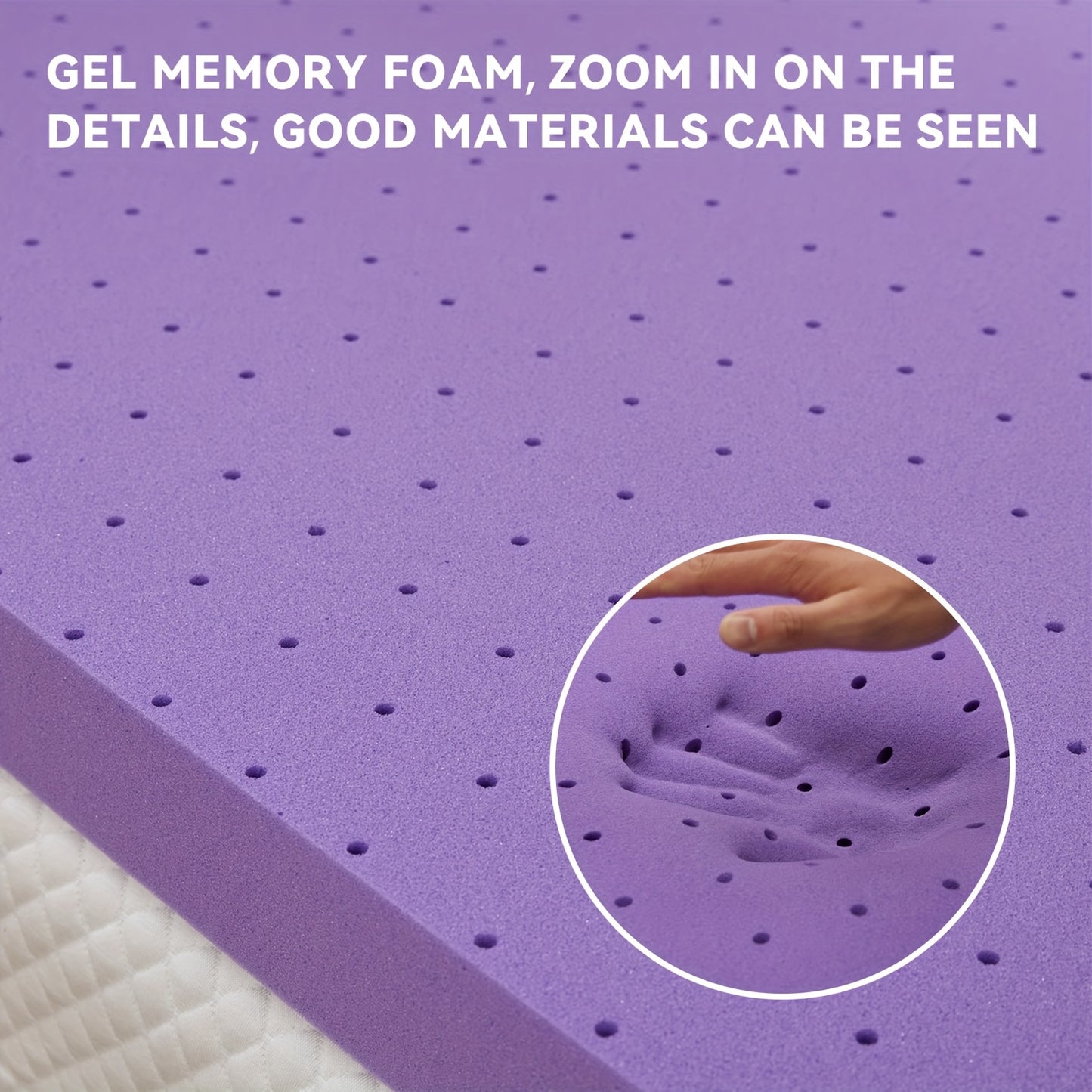 Cooling Gel Memory Foam Mattress Topper, Breathable Gel Premium Memory Foam Mattress, Fits All Mattresses, Ventilated Soft Breathable Mattress, 1.5in, 2in, 3in, 4in Thickness Available, Multiple Sizes To Meet Different Needs,
