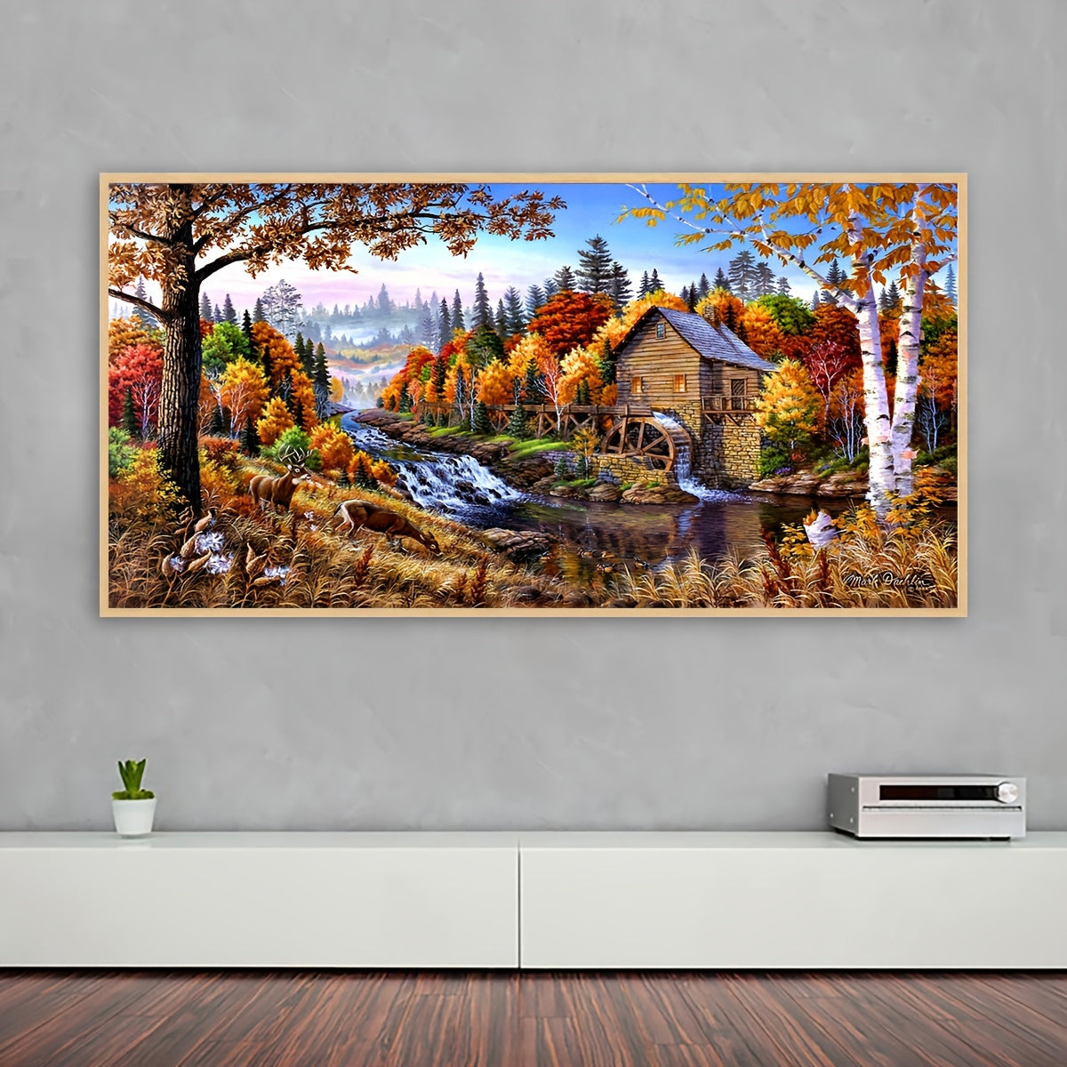 Vibrant, Forest House Canvas Wall Art Poster - Waterproof, Odorless Fabric Print for Living Room, Bedroom, Kitchen, Bar - Modern Home Decor, Gift for Friends and Family, No Frame