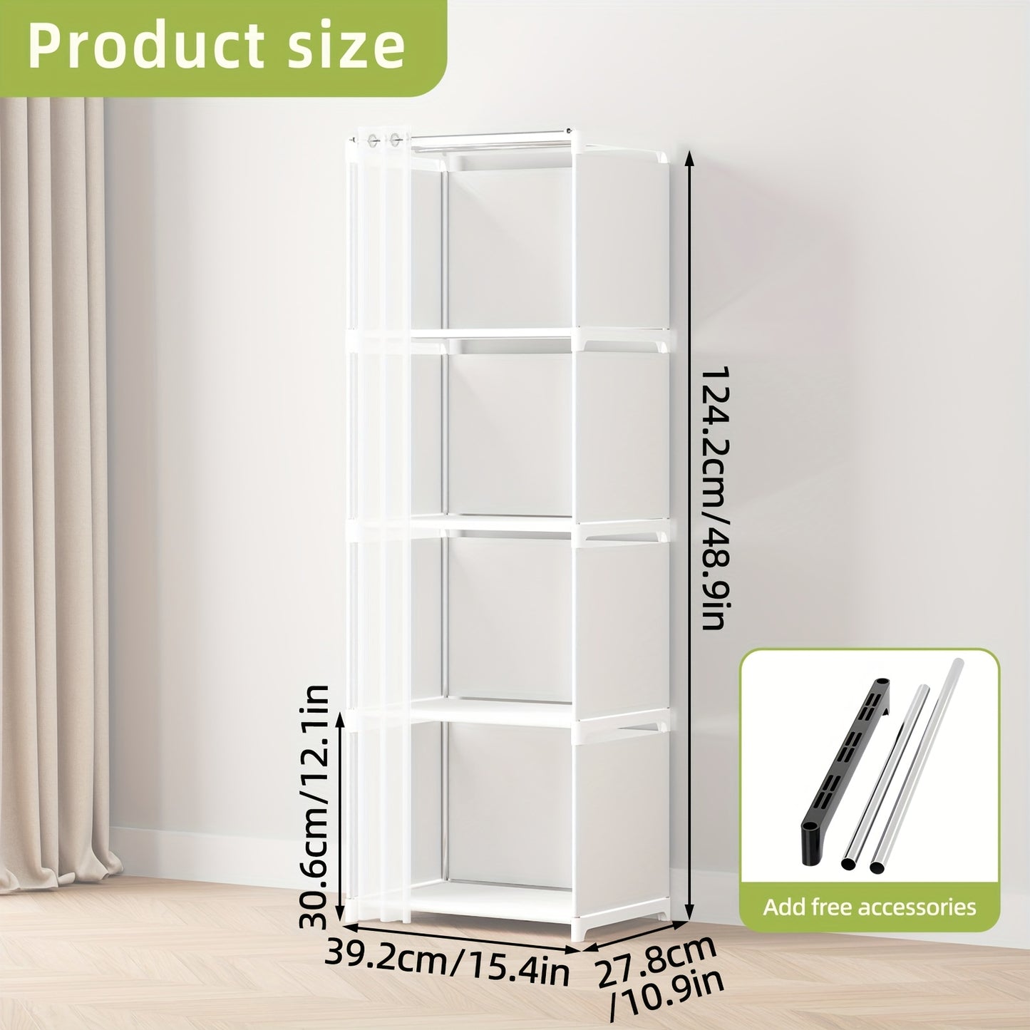 Black/White TOMNK 5/6-Tiers Floor-Standing Bookshelf Organizer, Multi-Functional Open Shelf for Offices, Classrooms, Rental Houses, Dormitories And Living Room, Home Simple Clothing Storage Cabinet, 4/10 Lattice Wardrobe Stor