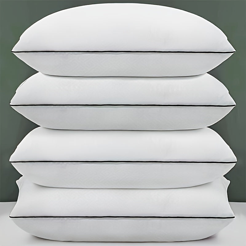 Standard Size Bed Pillows For Sleeping Set Of 4, 4 Pack Great Support Luxury Hotel Pillows For Side, Stomach And Back Sleepers.