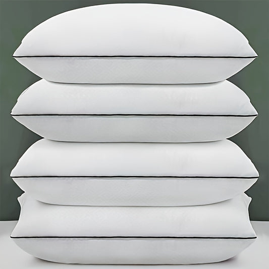 Standard Size Bed Pillows For Sleeping Set Of 4, 4 Pack Great Support Luxury Hotel Pillows For Side, Stomach And Back Sleepers.