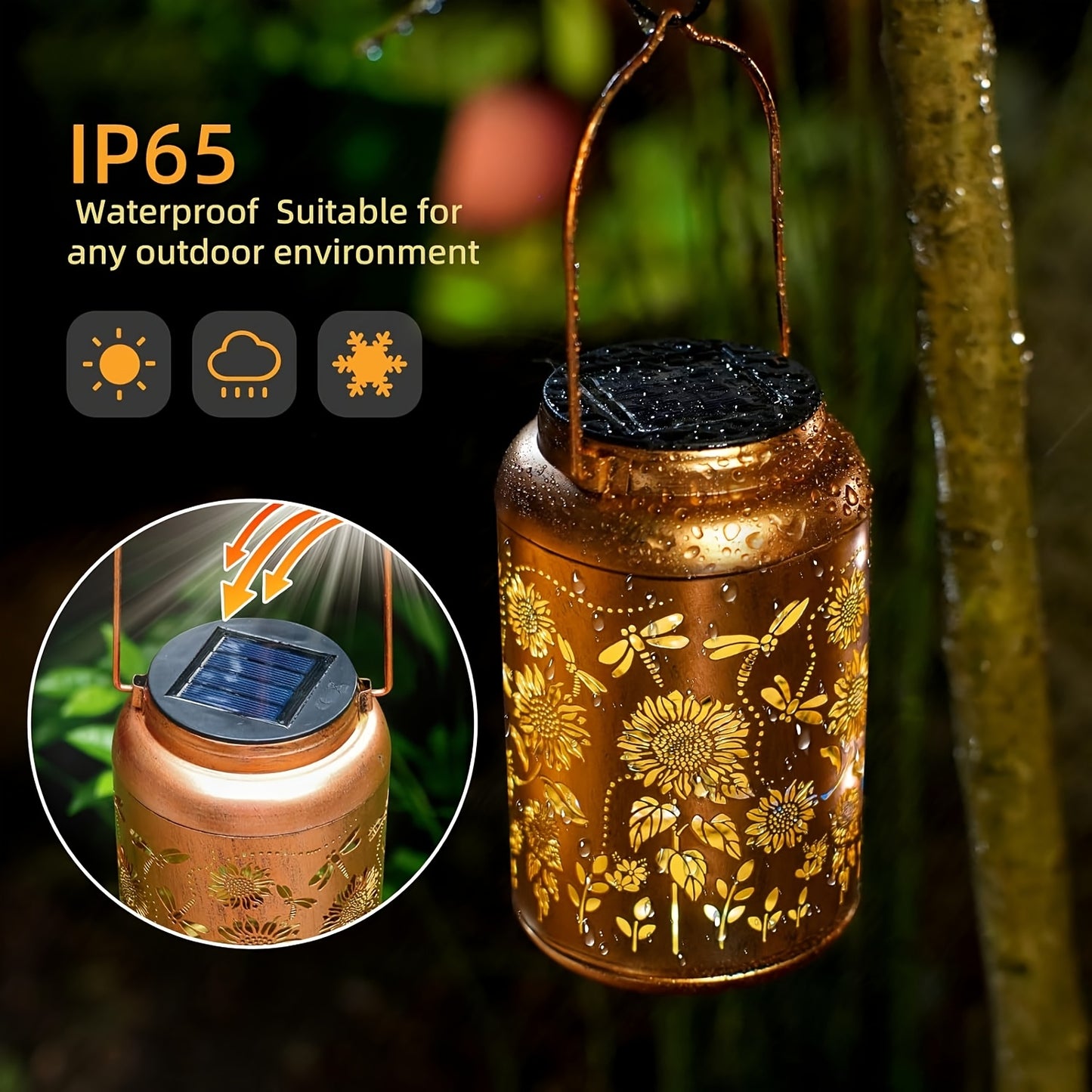 [Solar Dragonfly Lantern] 1/2pcs Solar Lantern Outdoor Hanging LED Dragonfly Decoration | Metal Garden, Yard, Patio, Lawn, Path, Landscape Lights - Gift for Women, Mom, Grandma, Autumn & Christmas Decorations