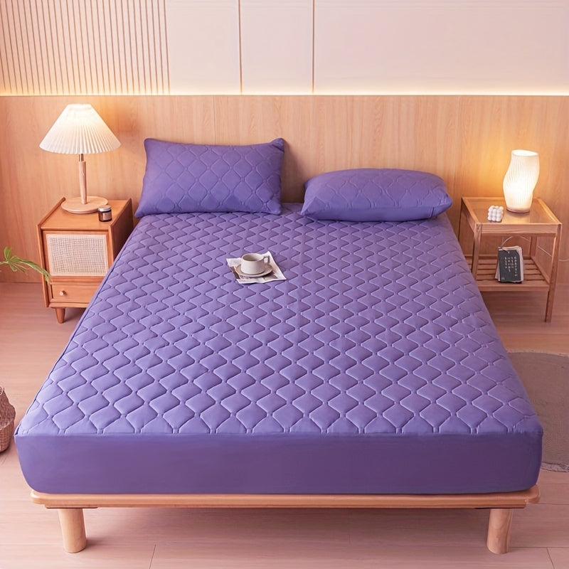 [Waterproof Mattress Protector] Waterproof Mattress Protector | 1pc Embossed Design, Quiet Fitted Sheet, Thickened Cover - Single Size 11.8" High, Multi-Size for Twin/Full XL/King Beds - Excludes Pillowcases & Insert