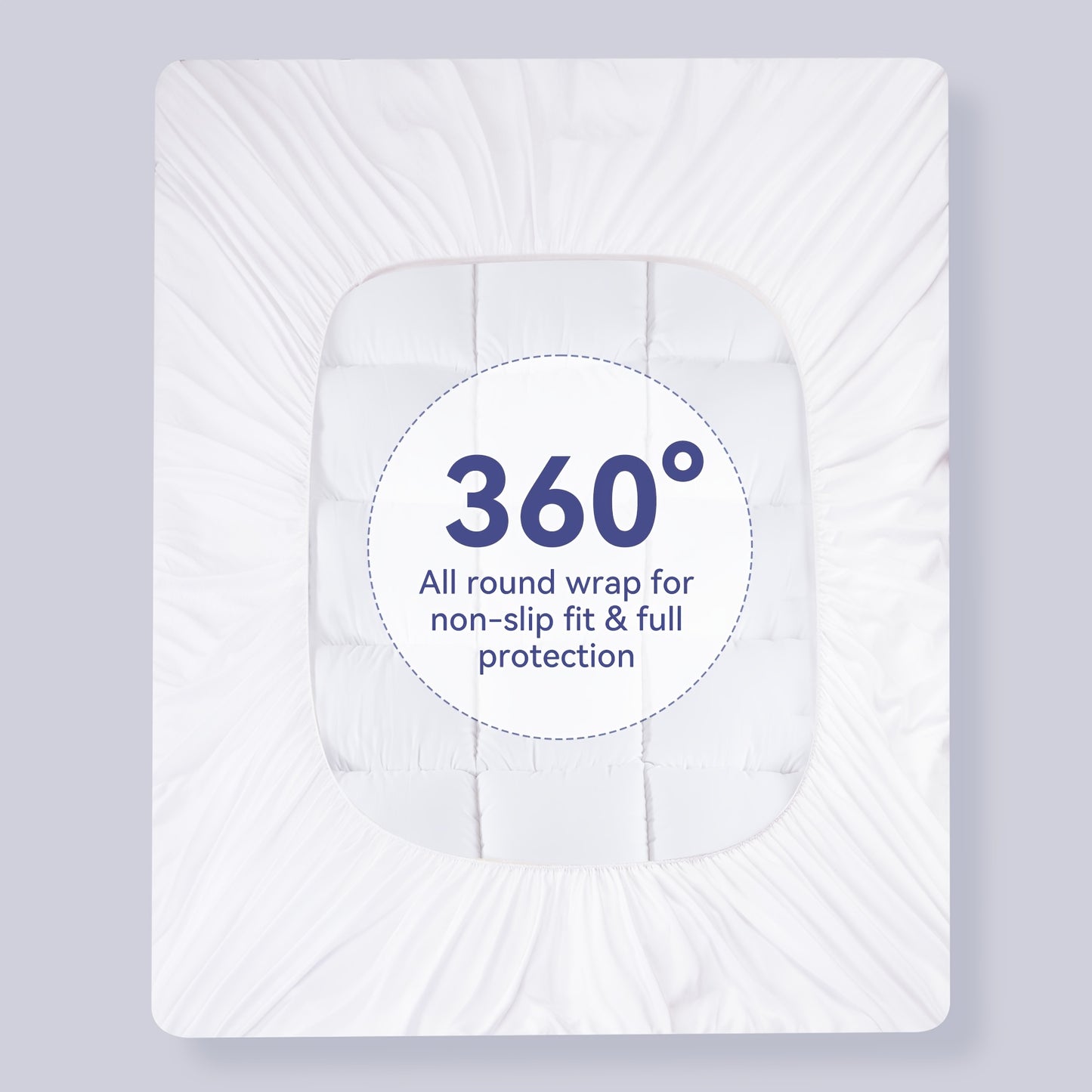 Extra Thick Mattress Pad Cover for Deep Sleep, Mattress Topper with 100%cotton,3D+7D Snow Down Alternative Fill Overfilled Plush Pillow Top Mattress with 8-21 Inch Deep Pocket-White