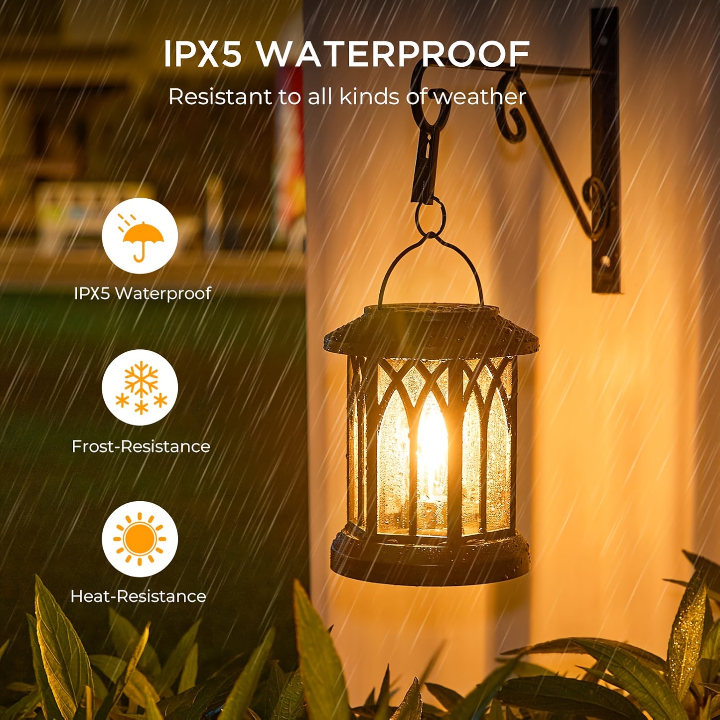 1/2/4 Pack Solar Lanterns Outdoor IPX5 Waterproof, Upgraded Bright Hanging Solar Lights for Outside, Solar Powered Lanterns Lighting LED for Garden Patio Yard, Valentine'S Day, Mother'S Day Decorative (Warm Light), Solar Outd