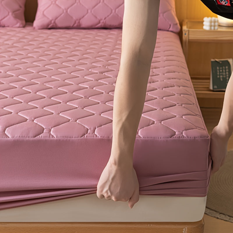 [Waterproof Mattress Protector] Waterproof Mattress Protector | 1pc Embossed Design, Quiet Fitted Sheet, Thickened Cover - Single Size 11.8" High, Multi-Size for Twin/Full XL/King Beds - Excludes Pillowcases & Insert