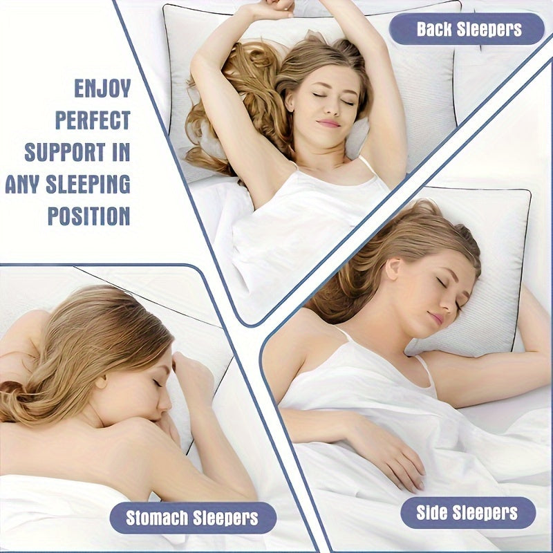 Standard Size Bed Pillows For Sleeping Set Of 4, 4 Pack Great Support Luxury Hotel Pillows For Side, Stomach And Back Sleepers.