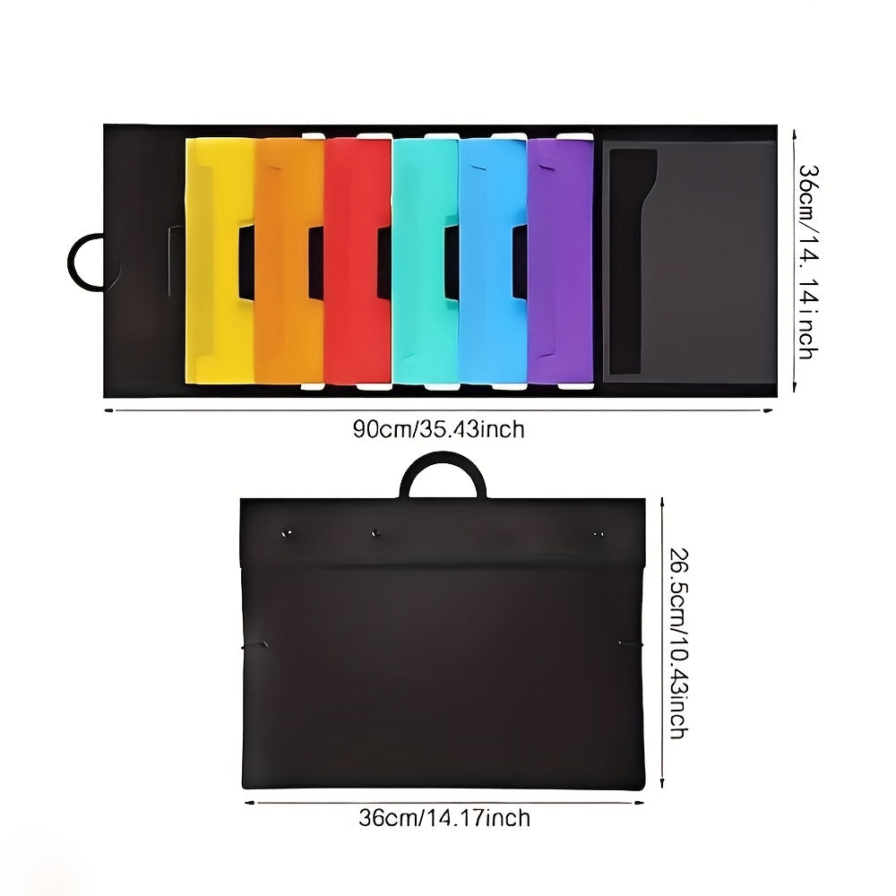 [6 Pockets Wall Organizer] 1pc Stackable 6 Pockets A4 Envelope Size Wall Organizer | School Office Home File Storage Folder, Monday to Sunday Planner