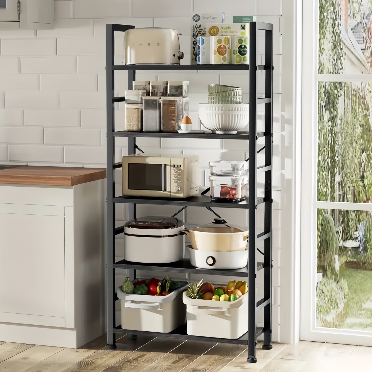 1pc Heavy-Duty Multi-Layer Storage Shelf, 62x23x4 Inches Metal Shelving Unit for Home, Kitchen, Warehouse & Supermarket Display – Easy Assembly, Utility Racks