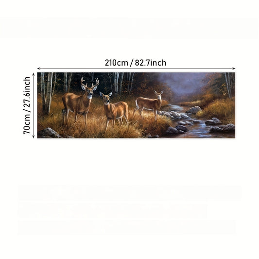 [Perfect Deer Canvas Art Poster] Chic Forest Deer Group Canvas Art Poster - Waterproof, Odorless Wall Decor for Living Room, Bedroom, Office - Perfect Birthday Gift, Frameless Animal Landscape Print