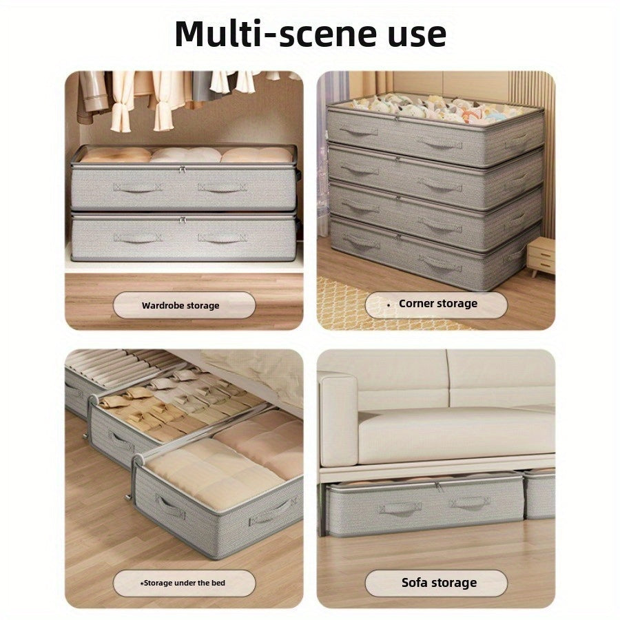 [Space-Saving Closet Organizer] 3pcs Underbed Closet Organizer and Storage Cabinet | Foldable, Space-Saving, Labor-Saving, for Blankets, Skirts, Quilts, Pillows, Clothes, and Underbed Storage
