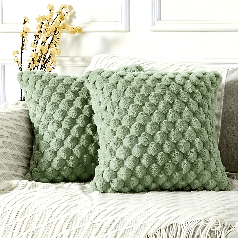 Yaertun Black Friday/Christmas 2-pack, Super Soft And Comfortable Decorative Pillow Cover, Silky Plush Luxury Cushion Cover, Double-sided Full Surround 18*18/20*20in, Artificial Rabbit Fur Pillow Cover, Warm, Soft And Skin-fr