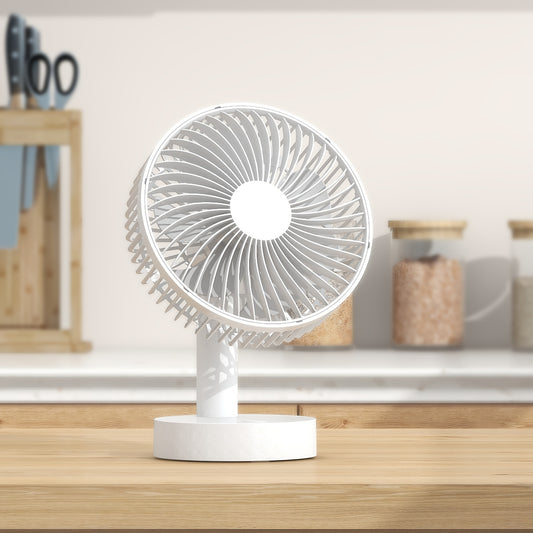 Portable 6-Inch USB Rechargeable Mini Fan with Stand - 1800mAh Battery, Ideal for Desk, Home Office, Dorm & Bedroom Cooling