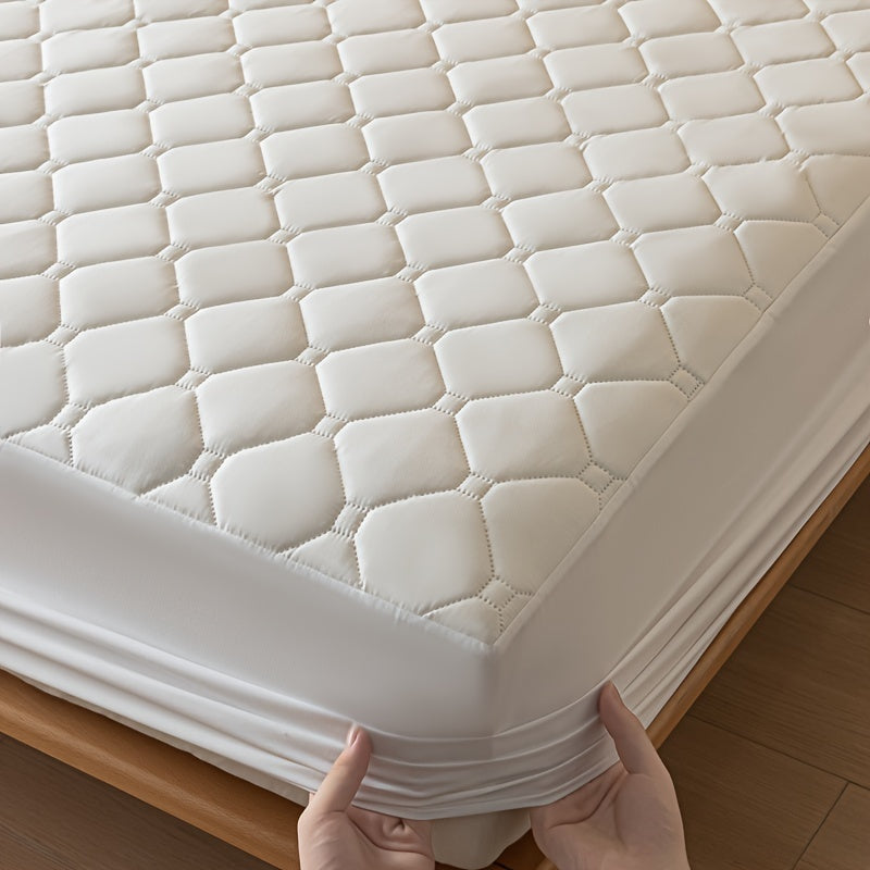 [Waterproof Mattress Protector] Waterproof Mattress Protector | 1pc Embossed Design, Quiet Fitted Sheet, Thickened Cover - Single Size 11.8" High, Multi-Size for Twin/Full XL/King Beds - Excludes Pillowcases & Insert