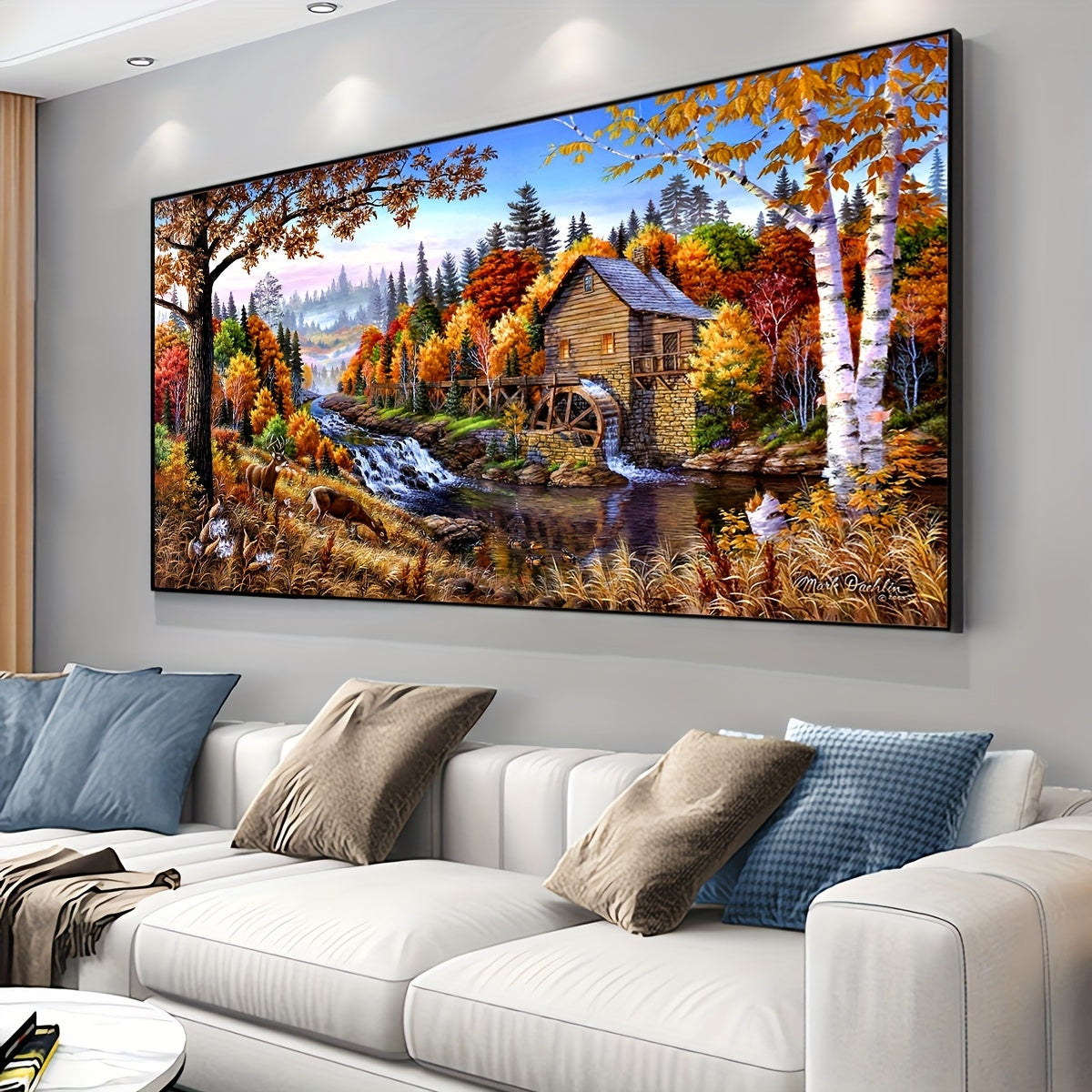 Vibrant, Forest House Canvas Wall Art Poster - Waterproof, Odorless Fabric Print for Living Room, Bedroom, Kitchen, Bar - Modern Home Decor, Gift for Friends and Family, No Frame