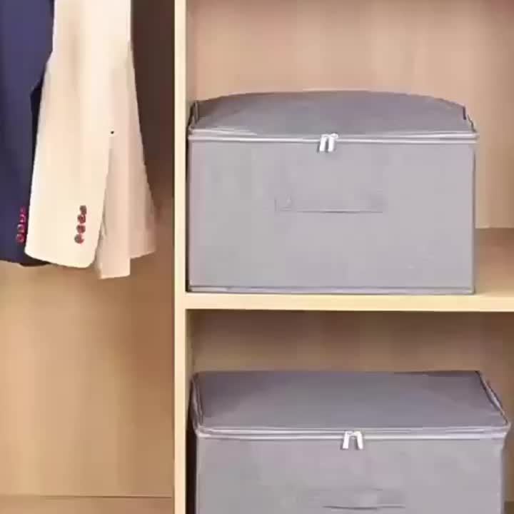 Foldable Fabric Storage Box with Lid: Rectangular, Multi-Purpose, Closet Organizer for Clothes, Office Supplies, And More, Storage Trunks for Home Organization