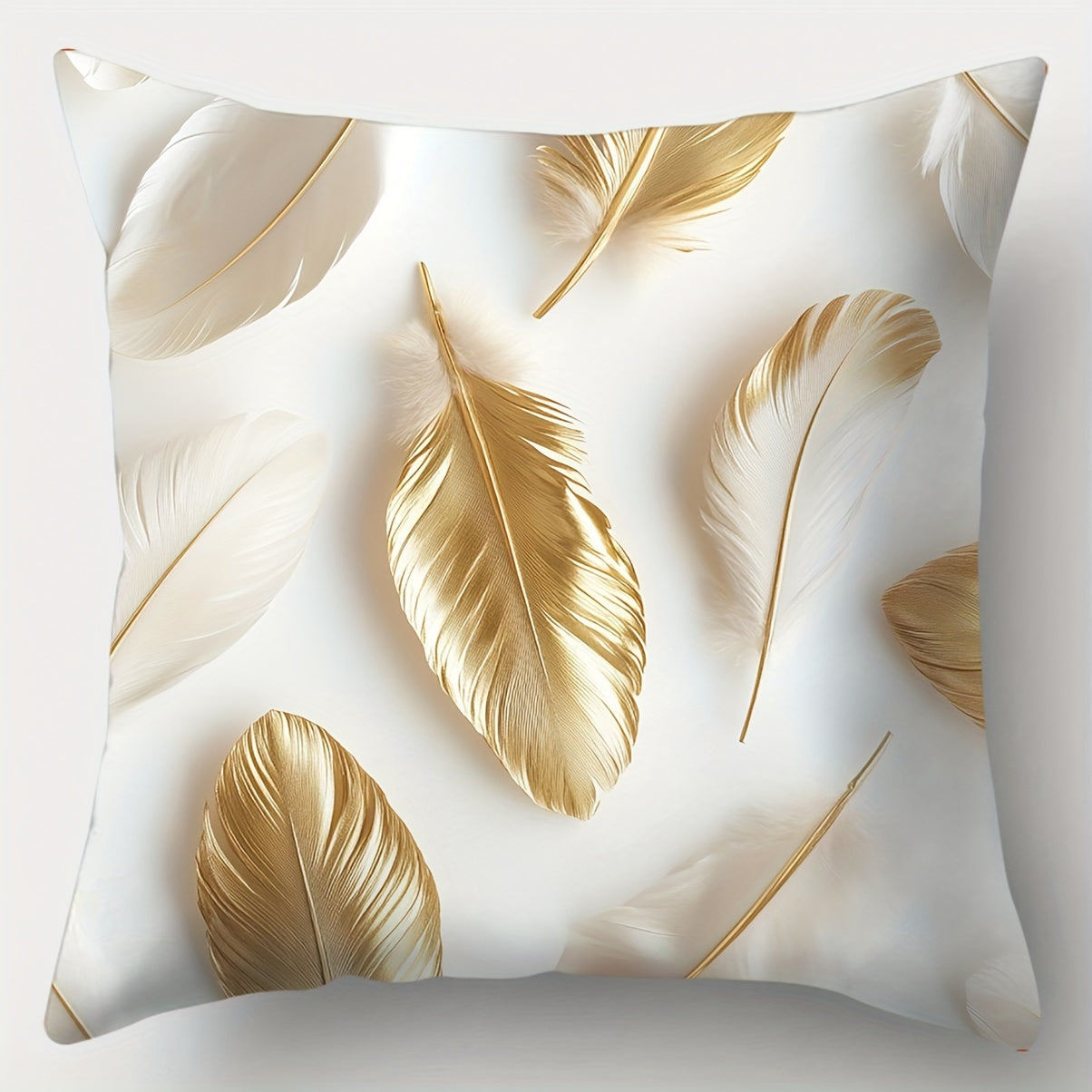 4pcs Golden Leaf Pattern Delicate Texture Pillowcase, 17.72 x 17.72 inches, Room Decoration, Office Decoration, Living Room Decoration, Sofa Decoration, Without Pillow Core