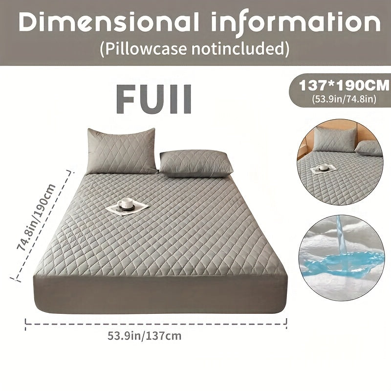 1pc Cooling Waterproof Mattress Protector - Deep Pocket (9-15"), Cooling Technology, Fits Most Mattresses - Machine Washable Bedspread Alternative - Ideal for Home, Hotels, Guest Rooms - Available in White, Light Blue, Navy,