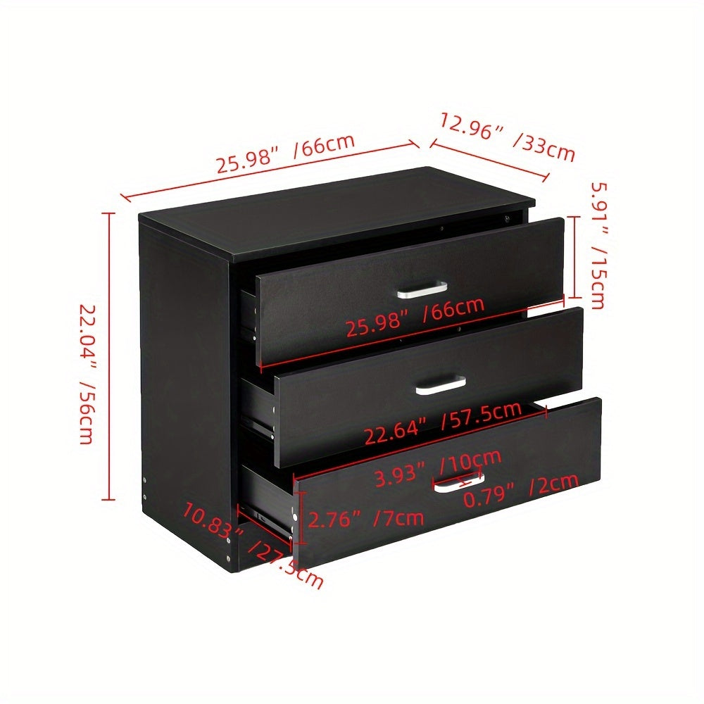 Modern Simple 3-Drawer Dresser, Drawer Storage, Bedroom Furniture, Contemporary Style, Simple Design, Quality Craftsmanship, Durable Wood, Storage Cabinet, Multidrawer Unit, Young Professionals, Small Space Homes