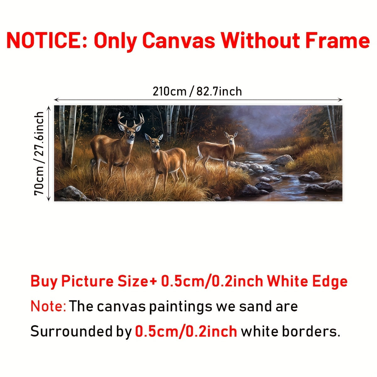 [Perfect Deer Canvas Art Poster] Chic Forest Deer Group Canvas Art Poster - Waterproof, Odorless Wall Decor for Living Room, Bedroom, Office - Perfect Birthday Gift, Frameless Animal Landscape Print