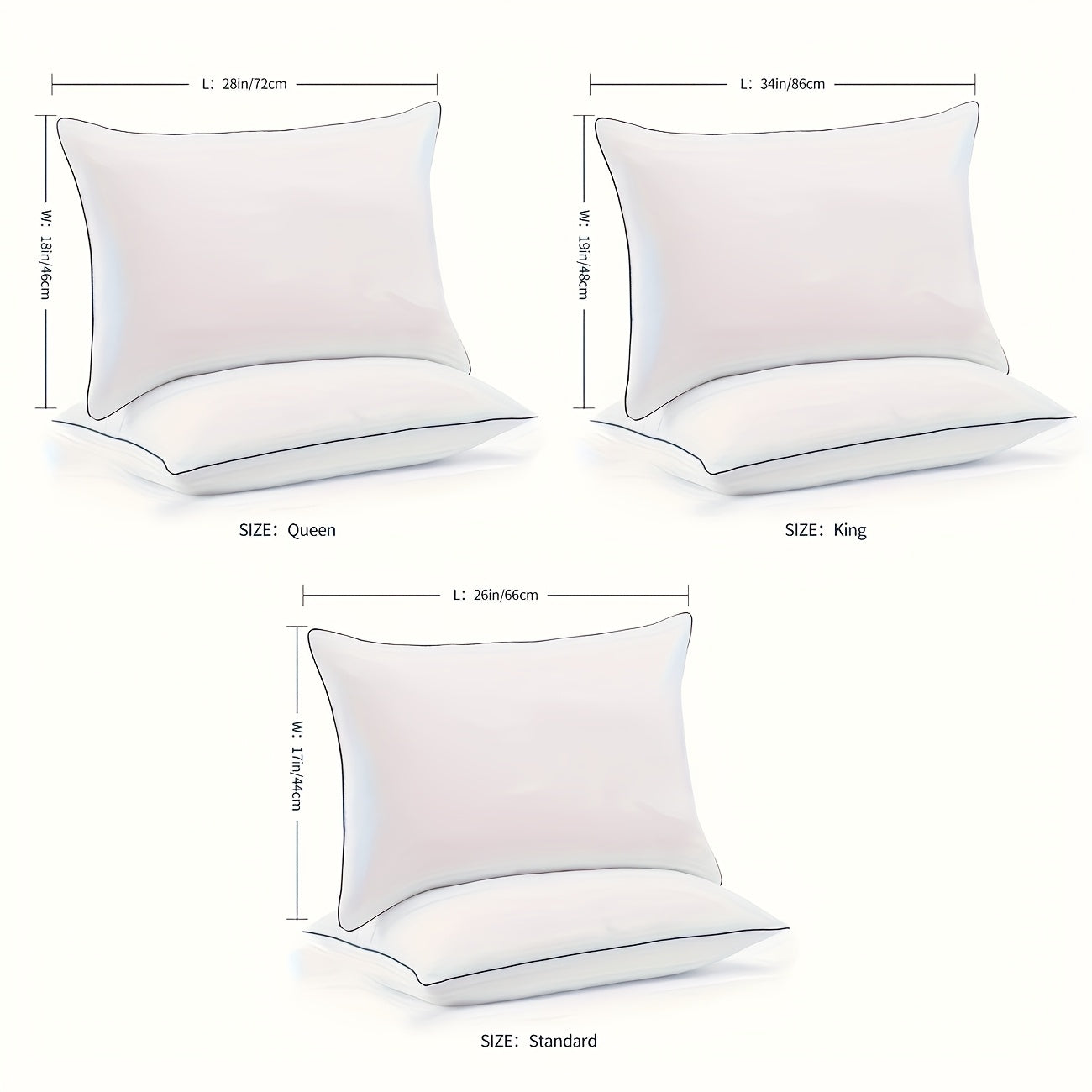 [Luxury Comfort Pillow Sets] 2/4pcs Ultra Soft Luxury Comfort Pillow Sets | Cool & Breathable, Ideal for Side Back And Stomach Sleepers, Promotes Deep Sleep, Standard/Queen/King Size, Machine Washable for Easy Care