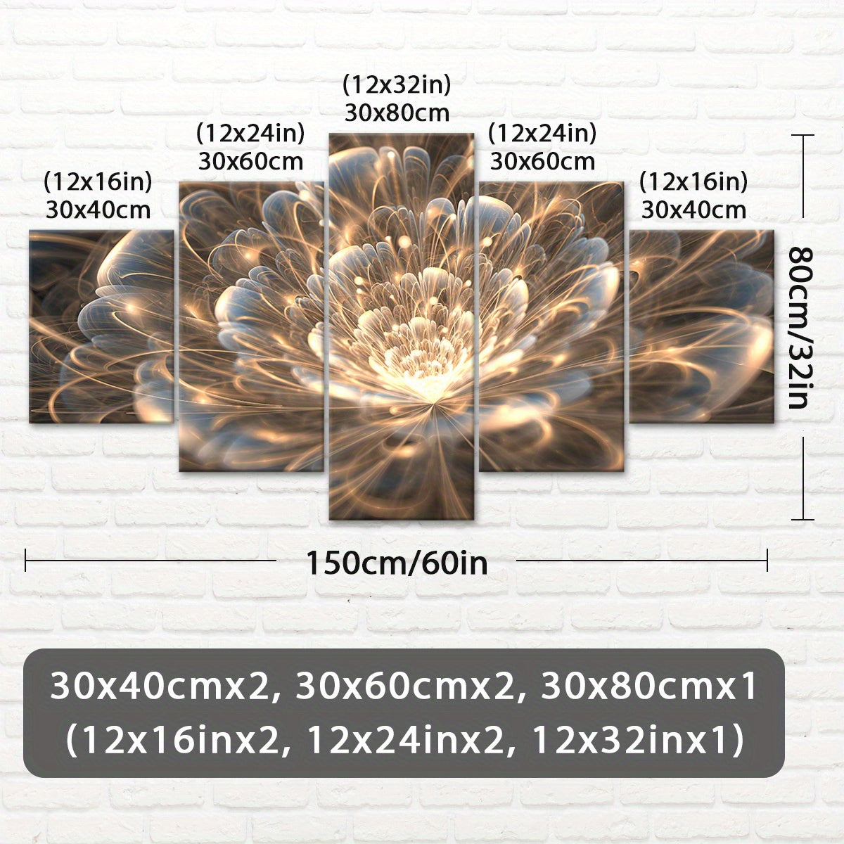 2D Flat, [2D FLAT] 5pcs Wooden Framed Canvas, Buddhist for Lotus Theme Poster, Pattern Art for Home Decoration, Wall Decor for Living Room, Bedroom, Office, Bar, Restaurant, High Quality Waterproof Painting, HD Artwork., 2D F