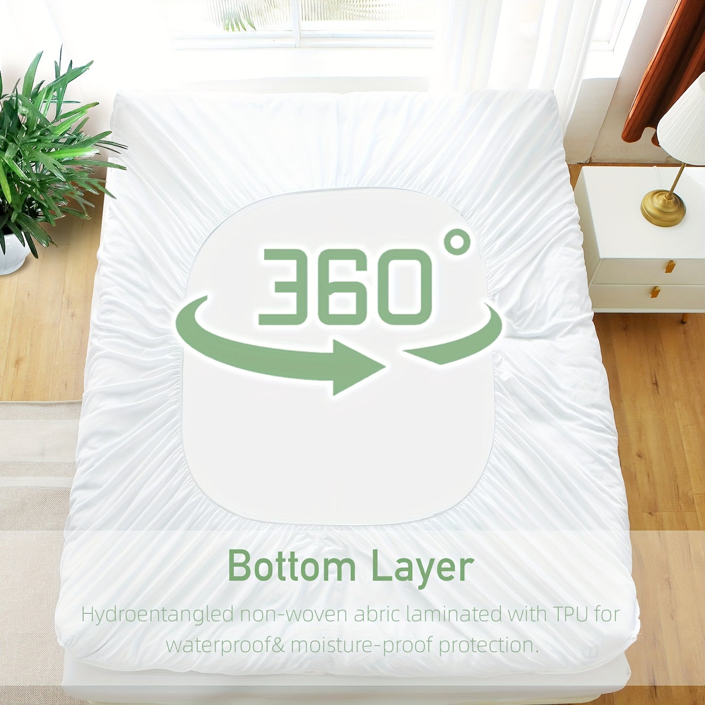 Extra-Thick Bamboo Fiber Pillow Mattress Topper - 1000GSM Cooling Mattress Pad with High Quality & Moisture-Proof Bottom, Breathable & Cool for Immersive Sleep, Offering A Premium Sleep Experience, Soft Mattress Cover with 8"