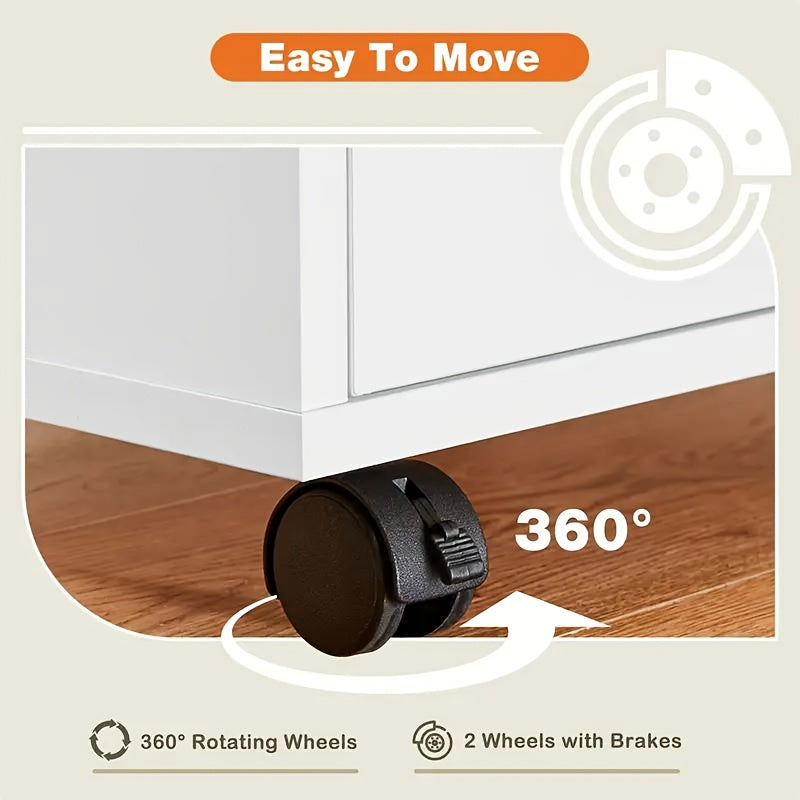 5 Drawer Chest Mobile Storage Cabinets Small Wooden Dresser With Wheels Room Organization Furniture For Office Home