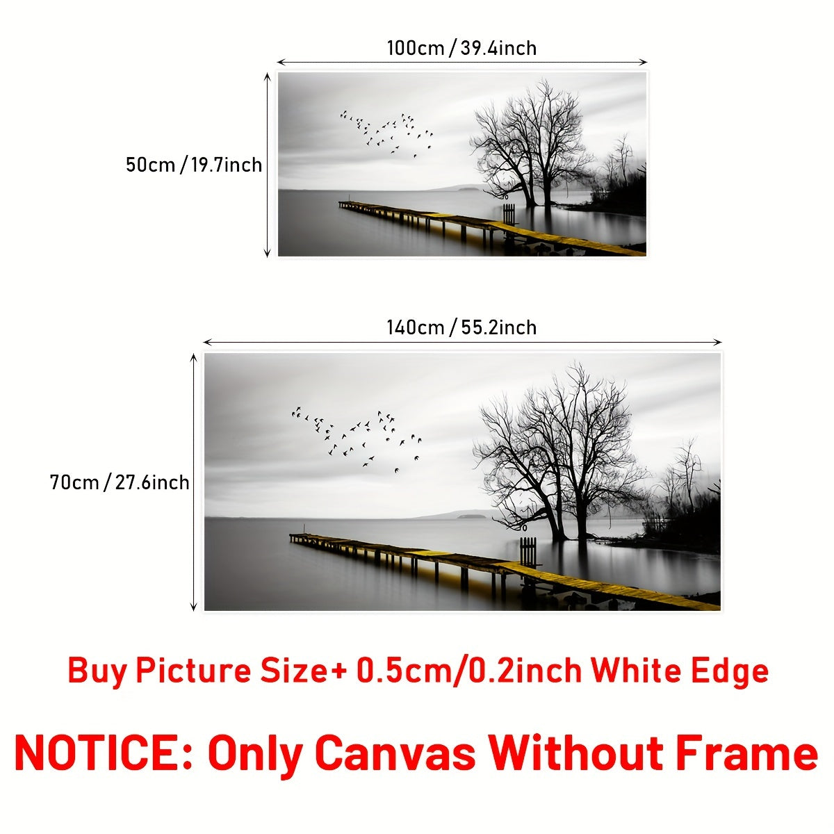 1pc Seaside Birds & Trees Wall Art Canvas Poster - Waterproof & Odorless, Frameless Modern Landscape Print for Living Room, Bedroom, Bar - Ideal Halloween & Christmas Gift for Friends & Family, Indoor/Outdoor Decor, Coastal H