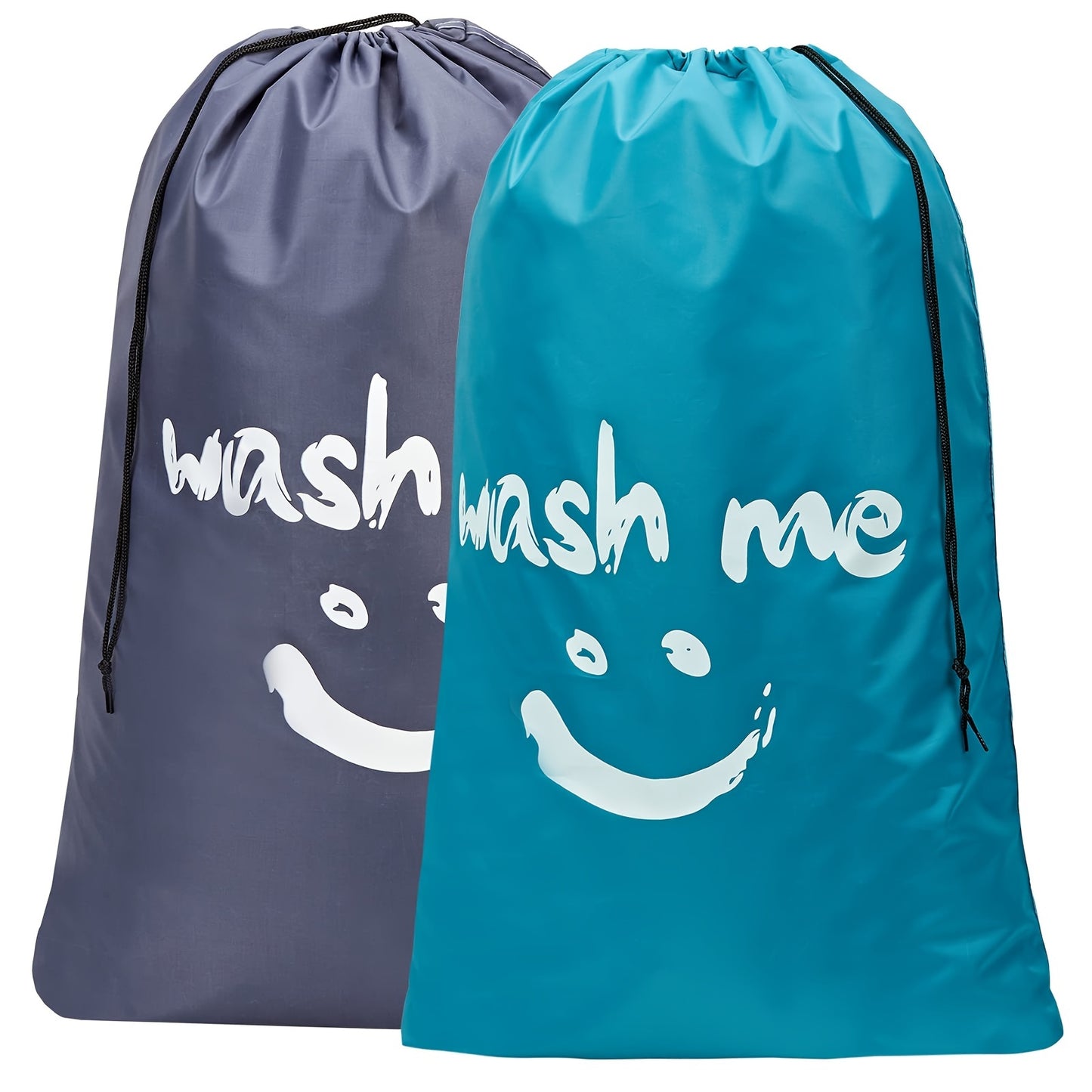 2 Pack XL Wash Me Travel Laundry Bag, Dirty Clothes Organizer, Large Enough to Hold 4 Loads of Laundry, Easy Fit a Laundry Hamper or Basket, Laundry Bags