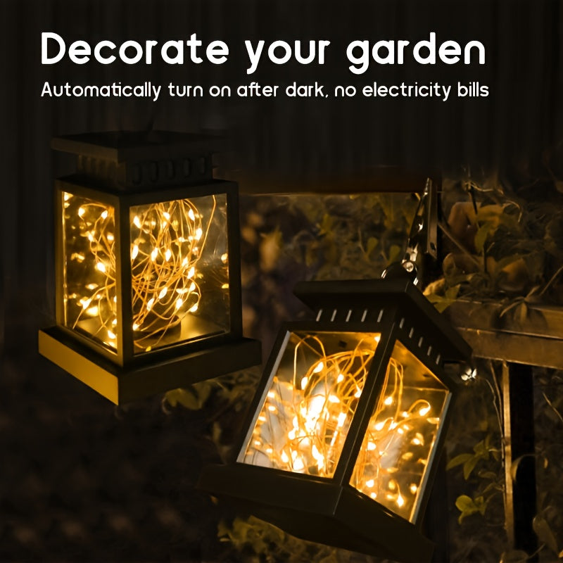 4-Pack Solar Lantern Lights, Outside Hanging Solar Lights With 30 Warm LEDs, Solar-Powered Garden Lights, Auto On/Off, IP65 Waterproof For RV, Camping, Yards, Perfect For Christmas, Halloween