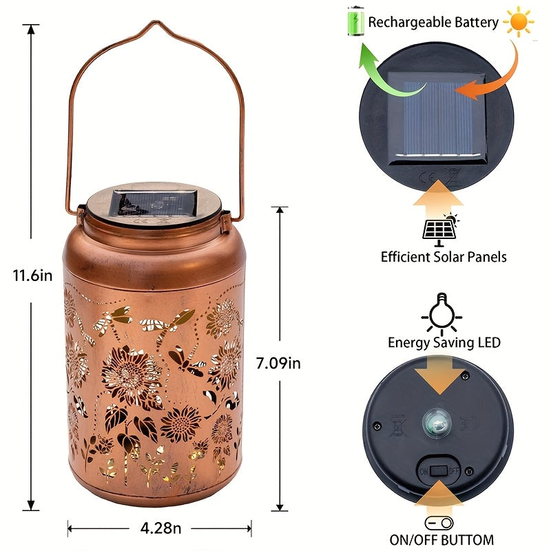 [Solar Dragonfly Lantern] 1/2pcs Solar Lantern Outdoor Hanging LED Dragonfly Decoration | Metal Garden, Yard, Patio, Lawn, Path, Landscape Lights - Gift for Women, Mom, Grandma, Autumn & Christmas Decorations