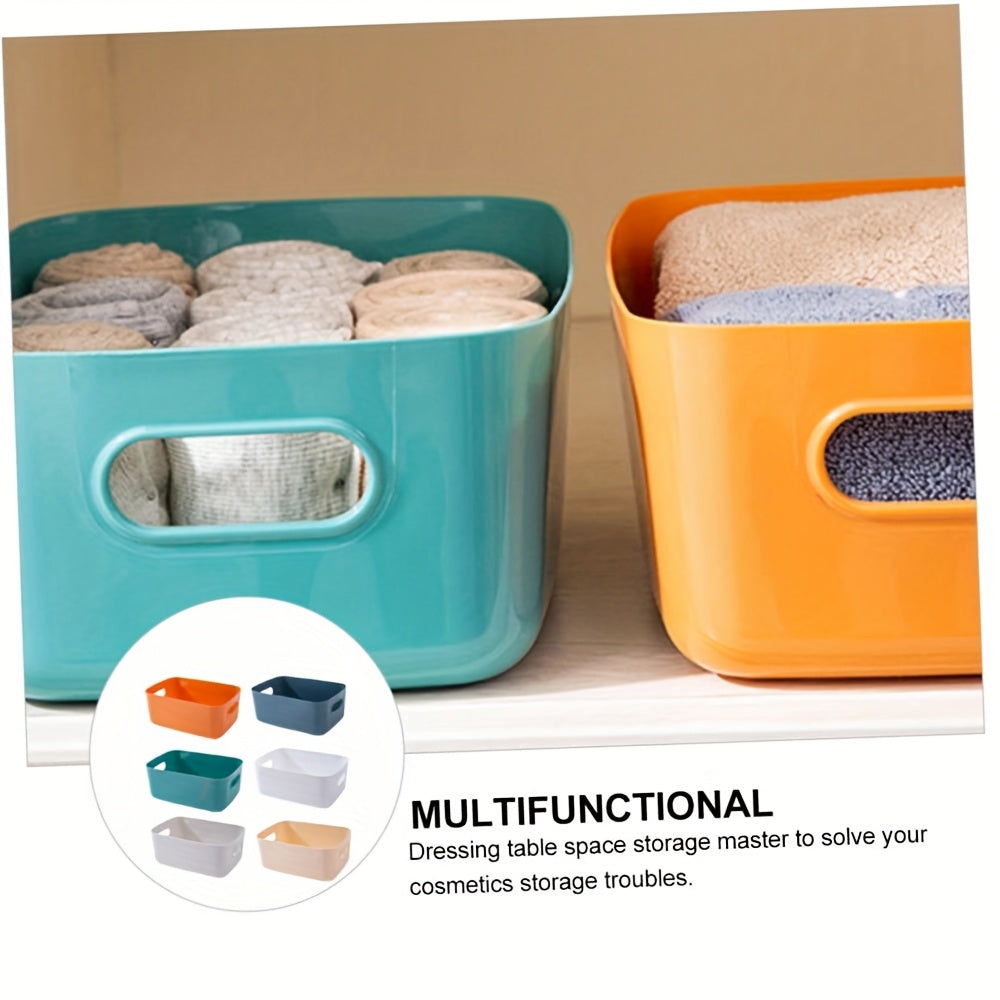 6pcs Plastic Storage Bins And Baskets for Efficient Home Classroom Organization  Containers In Multicolour for Kitchen, Cupboard Box, And Bathroom Organizer On Shelves And Tubs, Kitchen Storage, Shelf Organizer, Compact Stora