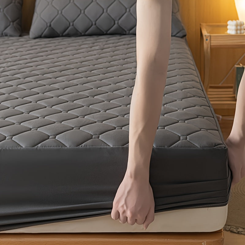 [Waterproof Mattress Protector] Waterproof Mattress Protector | 1pc Embossed Design, Quiet Fitted Sheet, Thickened Cover - Single Size 11.8" High, Multi-Size for Twin/Full XL/King Beds - Excludes Pillowcases & Insert