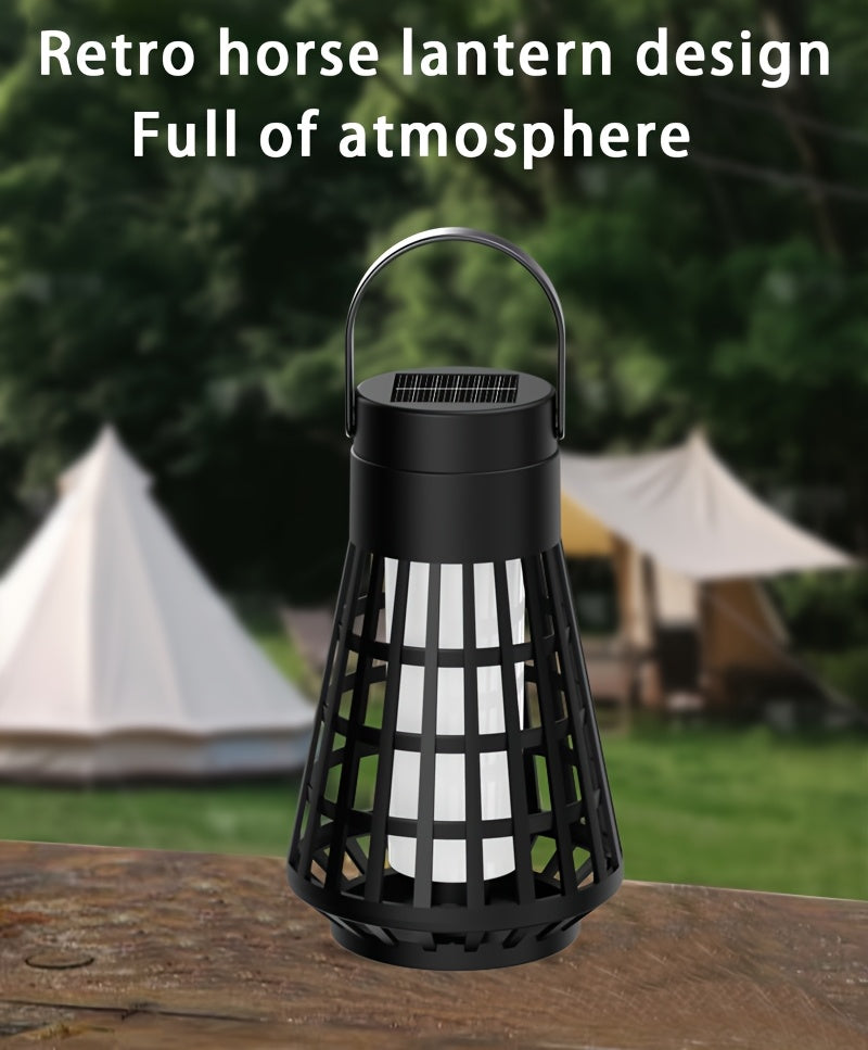 1pc or 4-in-1/8-in-1 Solar-Powered Outdoor Flame Effect Lantern - IP44 & Windproof, Multi-Functional Hanging/Table/Wall/Ground Lighting with Flickering Flame Effect, Energy-Efficient LED Bulb for Camping, Garden, Patio, Balco