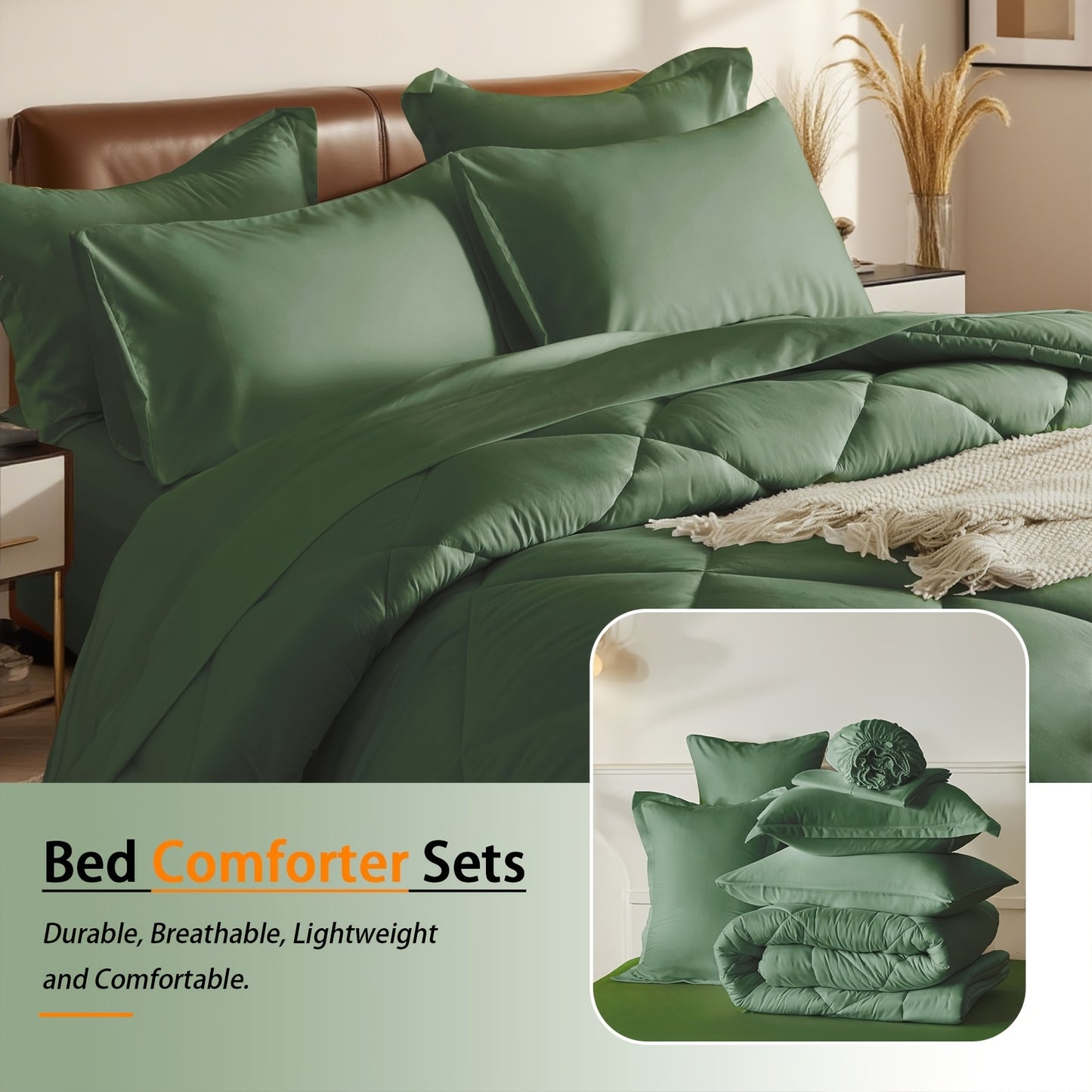 5pcs or 7pcs Geometric Quilted Rectangular Comforter Sets Queen - Soft & Comfortable All-Season Bedding Set with Wrapped Mattress, High-End Hotel Dorm Decor, Includes Comforter Pillowcase, Flat Sheet, Fitted Sheet, Microfiber