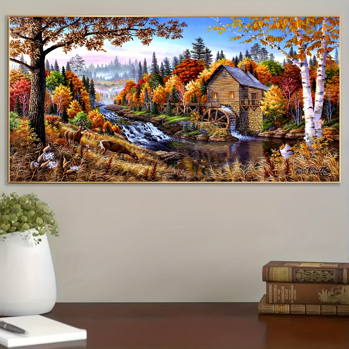 Vibrant, Forest House Canvas Wall Art Poster - Waterproof, Odorless Fabric Print for Living Room, Bedroom, Kitchen, Bar - Modern Home Decor, Gift for Friends and Family, No Frame
