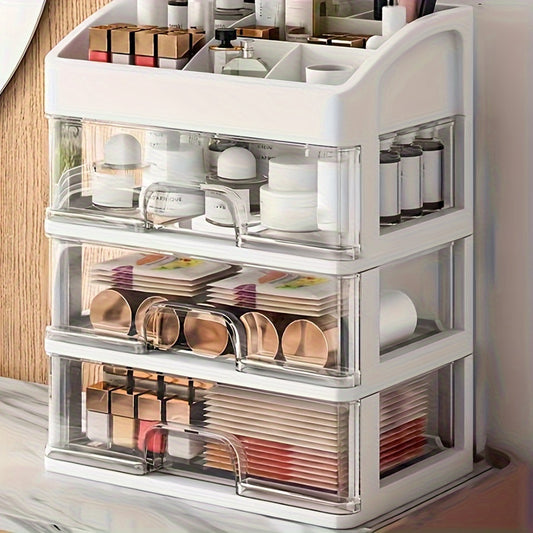 1 One 4 Layers Desk Storage Box, Large Capacity with Drawer Organizing Box, Cosmetics Organizing Box, Desktop Storage Rack, Storage Assistant, School Season, Back to School Supplies, Gifts, Desk & Drawer Organizer for Home St