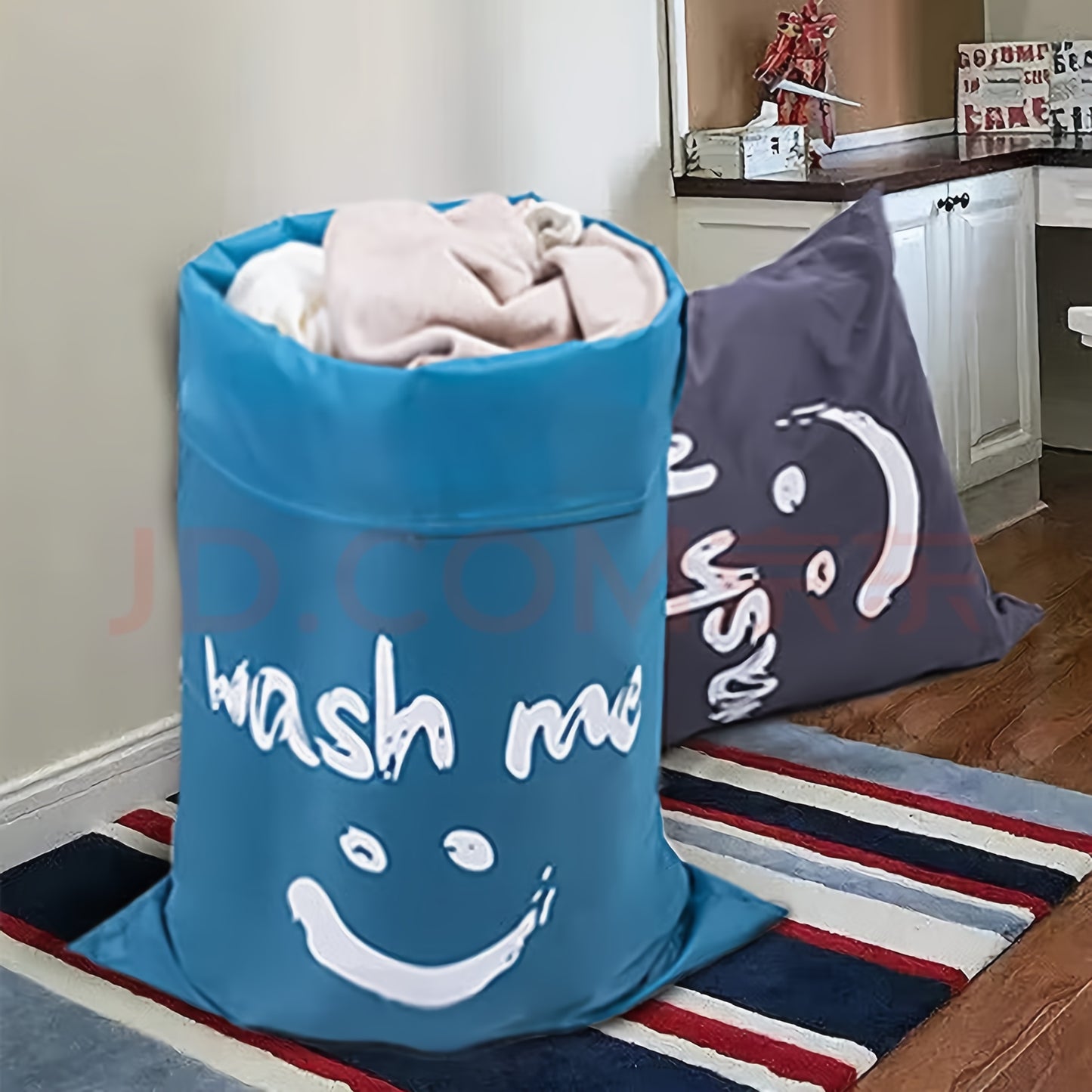 2 Pack XL Wash Me Travel Laundry Bag, Dirty Clothes Organizer, Large Enough to Hold 4 Loads of Laundry, Easy Fit a Laundry Hamper or Basket, Laundry Bags