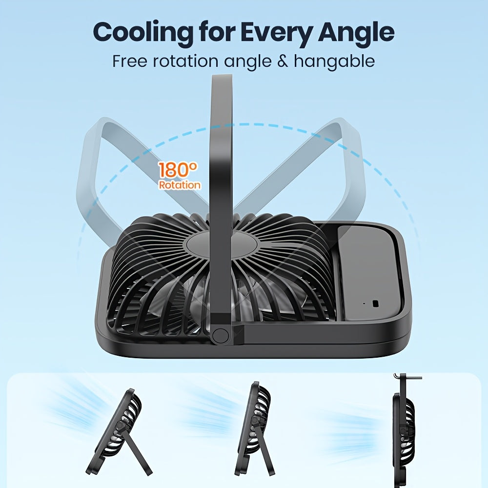 Warmco 2-Pack USB-C Desk Fan - Quiet Operation, 3 Speeds with 180° Tilt & Foldable Design, Strong Airflow Compact Personal Cooling Fan for Office Desk, Home, Workspace (USB-C Powered), Desktop Accessory | Sturdy Construction