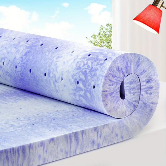 3-Inch Cooling Gel Memory Foam Mattress Topper - Dual-Layer Breathable Design with Ventilated, Purple/Blue Color Options, Soft Comfortable Bed Layer for Home, Sofa, Air Beds & Floors - Cooling Mattress Cover with Gel-Infused