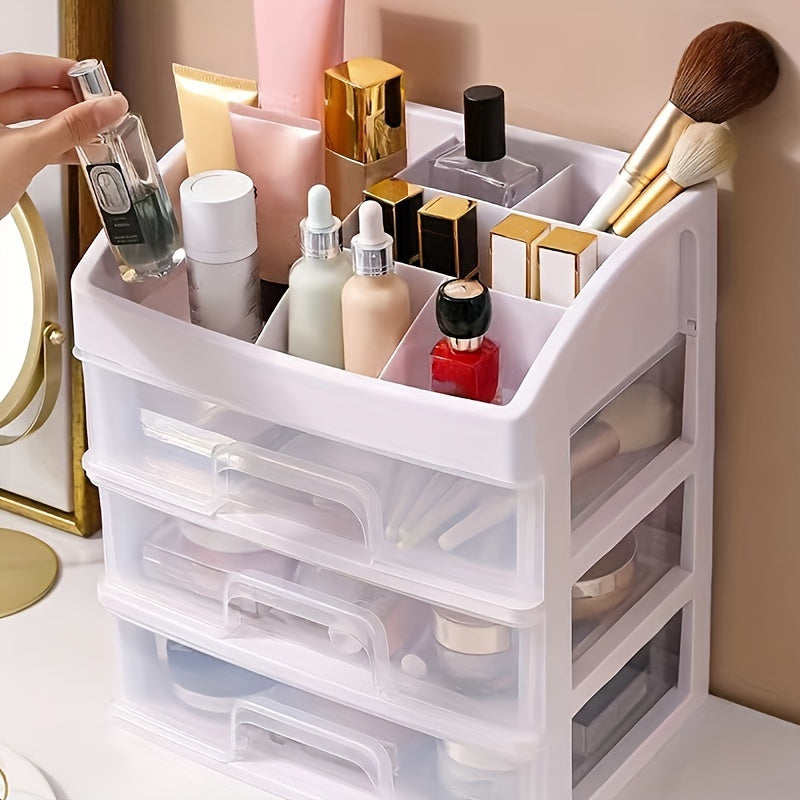 1 One 4 Layers Desk Storage Box, Large Capacity with Drawer Organizing Box, Cosmetics Organizing Box, Desktop Storage Rack, Storage Assistant, School Season, Back to School Supplies, Gifts, Desk & Drawer Organizer for Home St