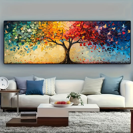 Large Tree Of Life Canvas Print - Abstract Painting Wall Art - Decorative Art Classic Contemporary Style - Geometric Patterns - Spring And Summer Seasons - Kitchen, Bathroom, Living Room, Bedroom Decoration - Painted Art On C