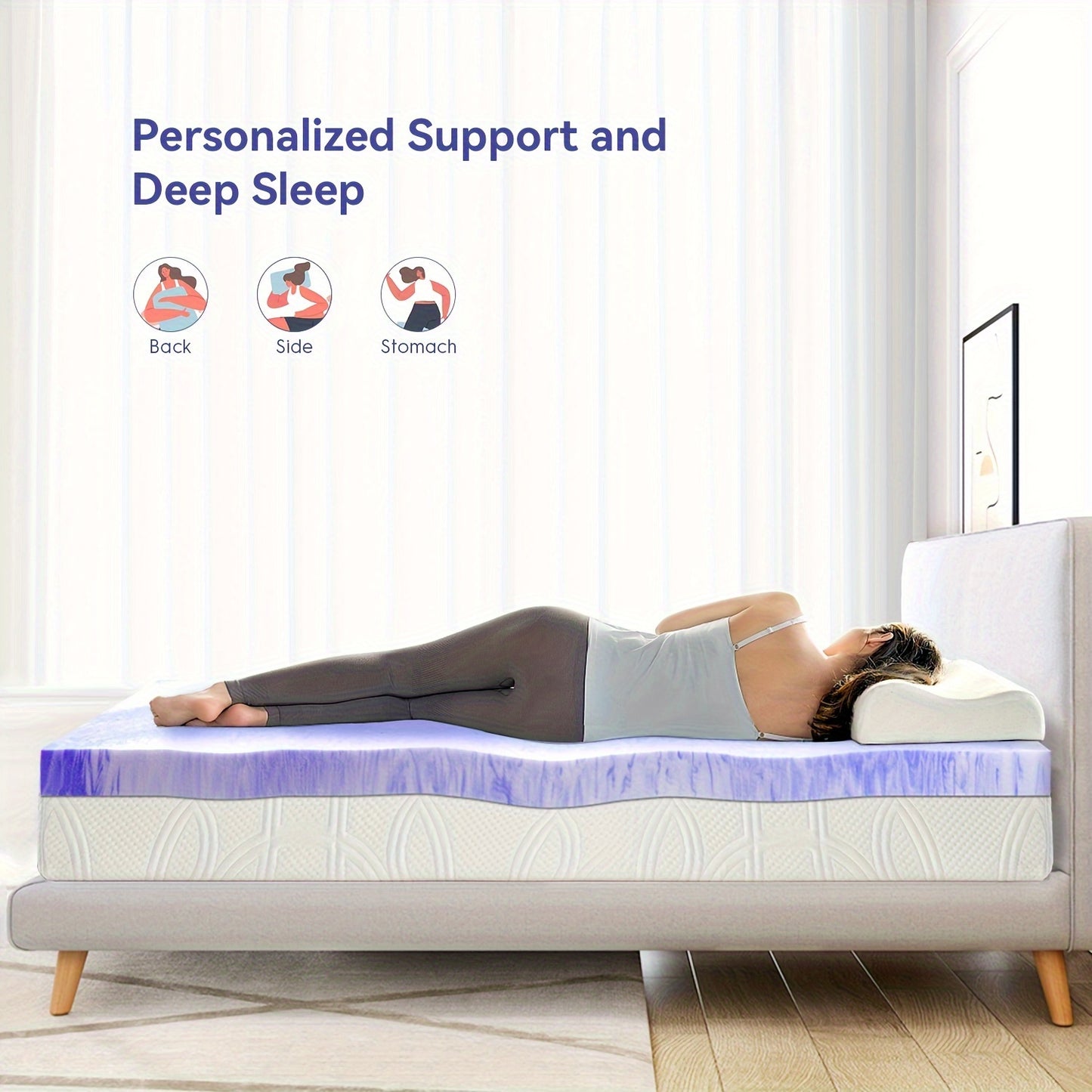 2/3/4 Inch Ventilated Design Mattress Topper, Cooling Gel Infused Swirl Foam Pad For Enhanced Deep Sleep, Bed Topper For Body Support, Christmas Gift