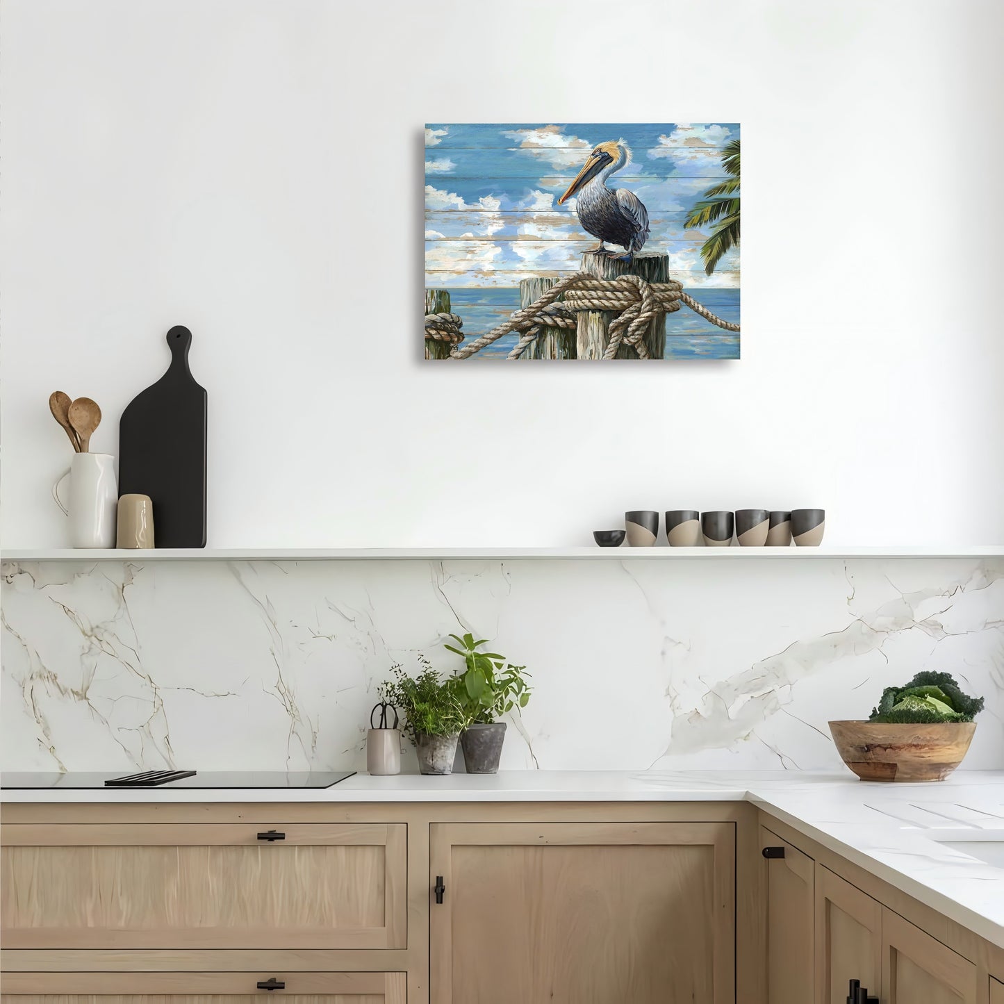 Wooden Framed 11.8x15.7 inches Canvas Wall Art - Charming Pelican Print for Home & Office Decor, Perfect Gift for Any Occasion