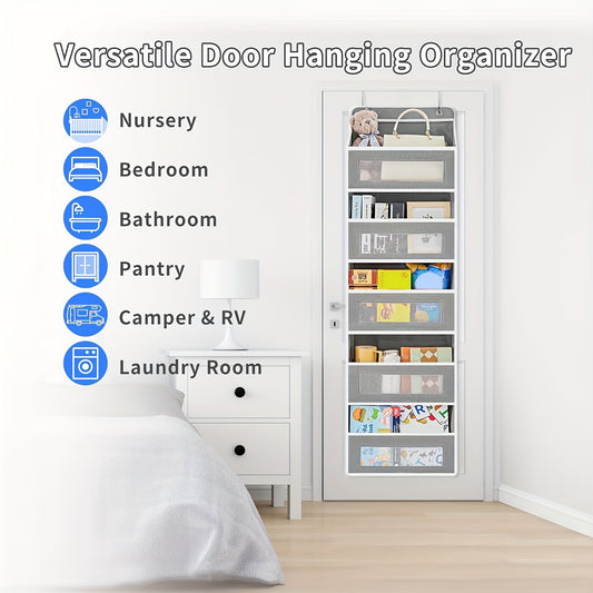 [5-Tier Storage Box] 5-Tier Door Storage Box, Hanging Door Storage Box with 5 Large Capacity Pockets | -tilt 44 Pound Load Back Of Door Storage Box for Bedroom, Bathroom, Pantry, Youngsters's Room Storage And Collection Use,